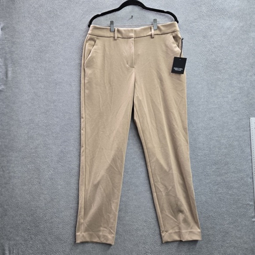 Simply Vera Wang Women Pants 12 Brown Dress Pants High Rise Skinny Ankle 26" NWT - Picture 1 of 13